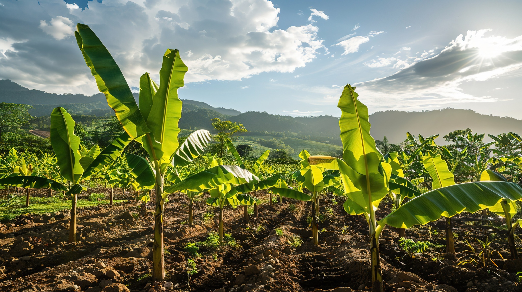 Banana leaves background